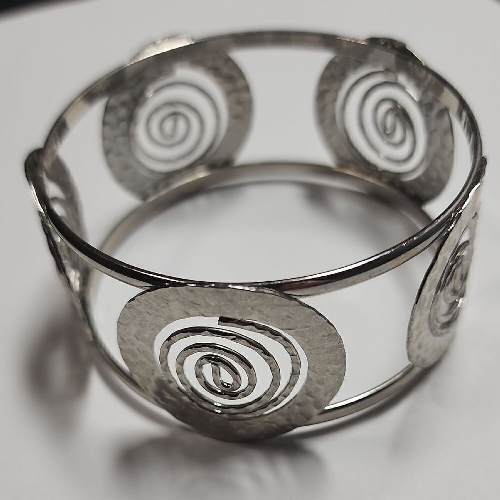Elegant Silver Spiral Bracelet